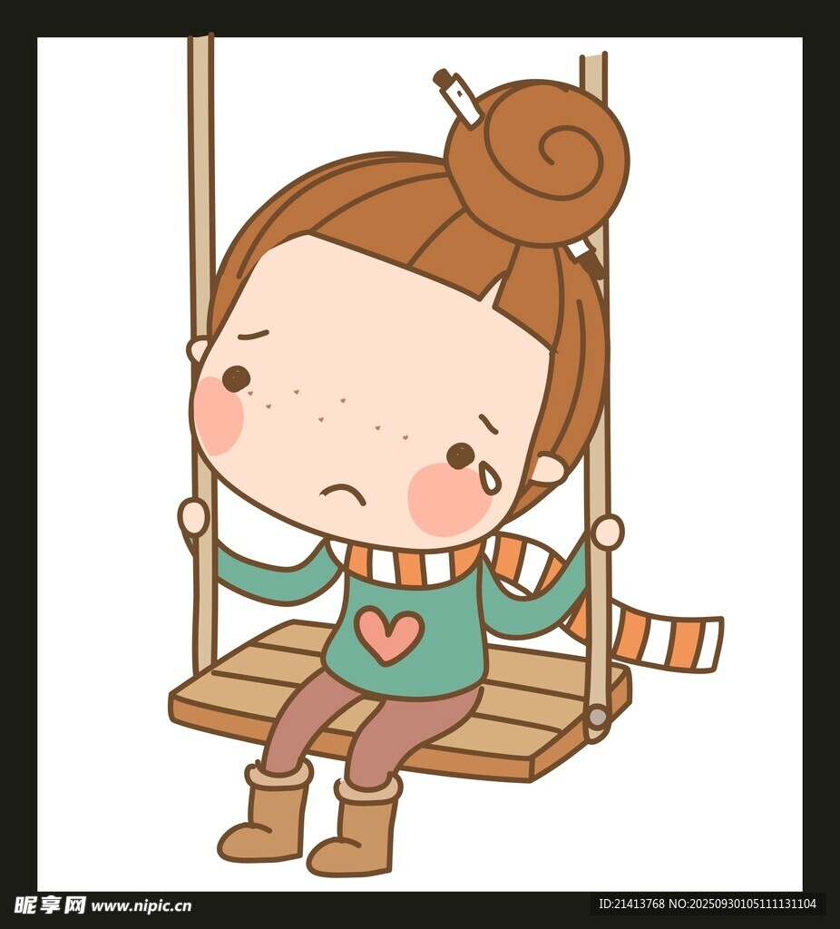 蕩秋千的可愛小女孩