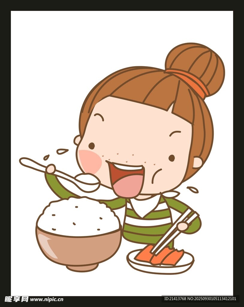 小女孩開心享用美味飯菜