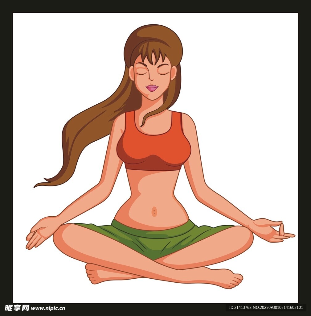 女子靜坐冥想練瑜伽