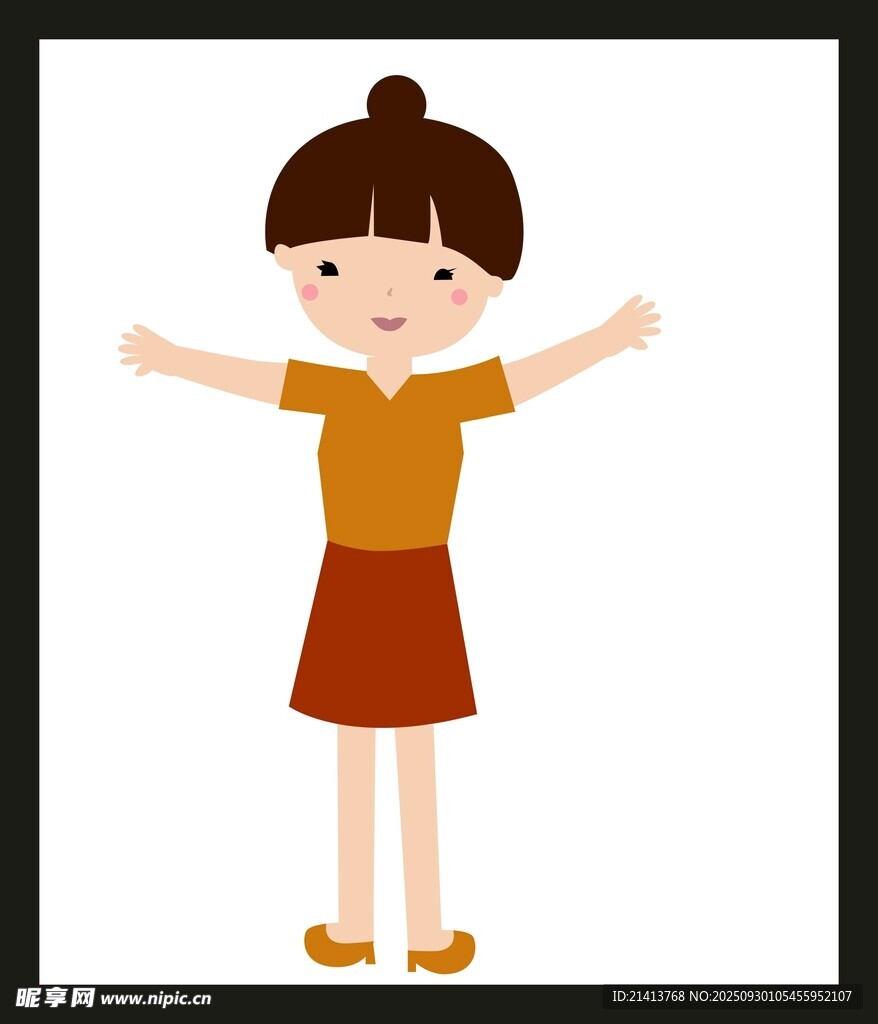 張開雙臂的可愛小女孩