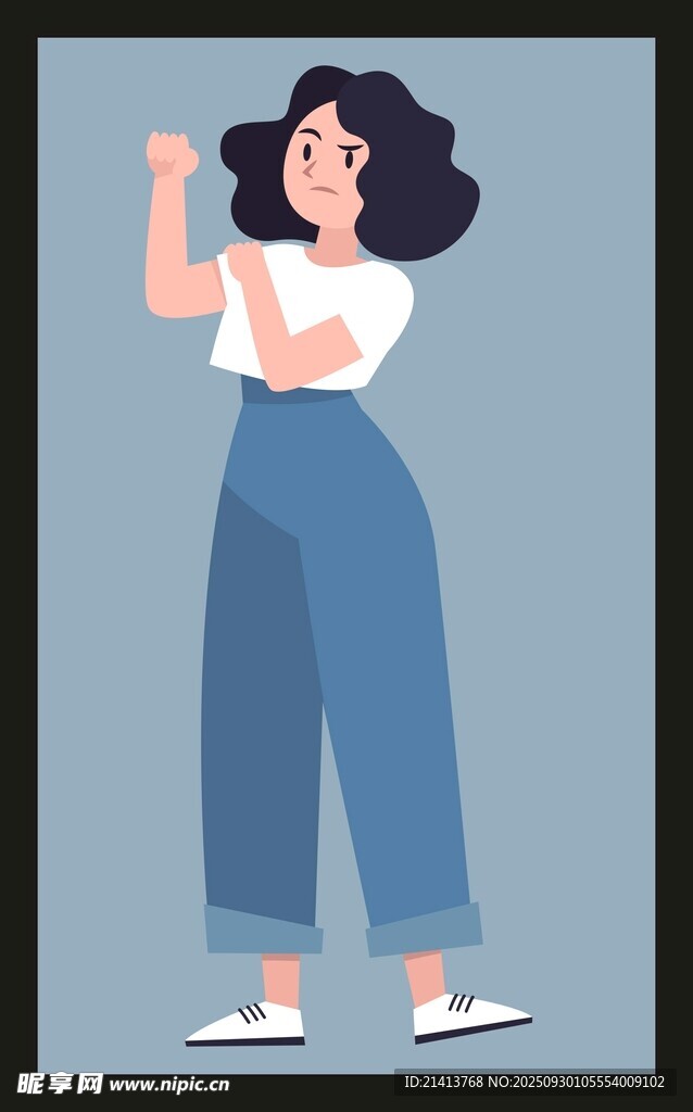 自信女性展示力量姿態(tài)