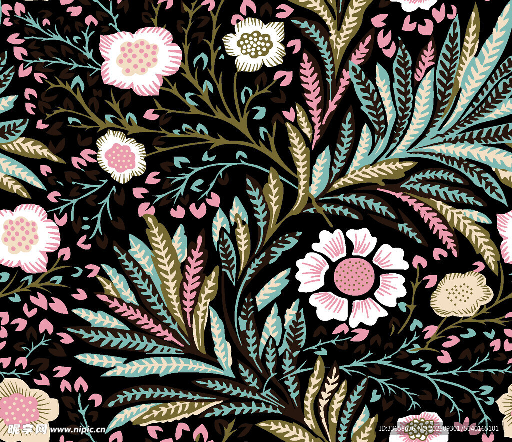 精美花卉刺繡圖案