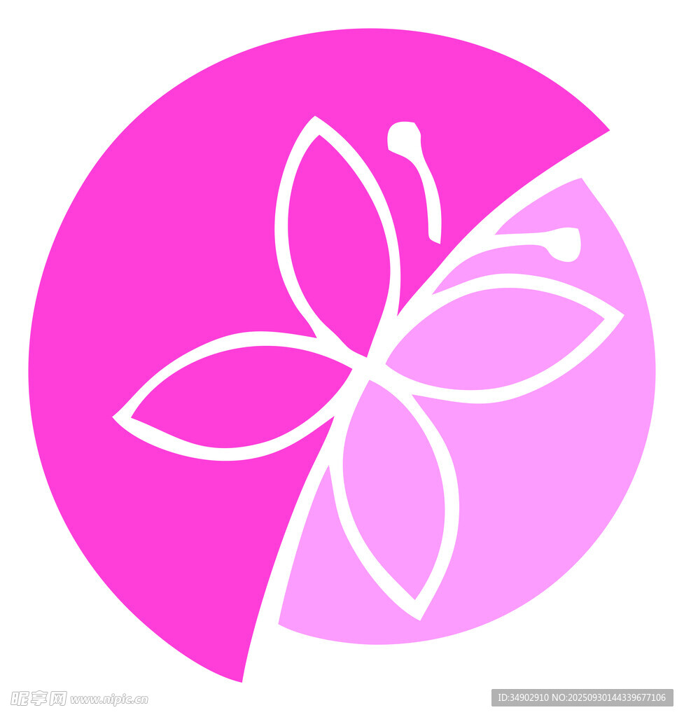 粉色漸變蝴蝶簡(jiǎn)約圖標(biāo)