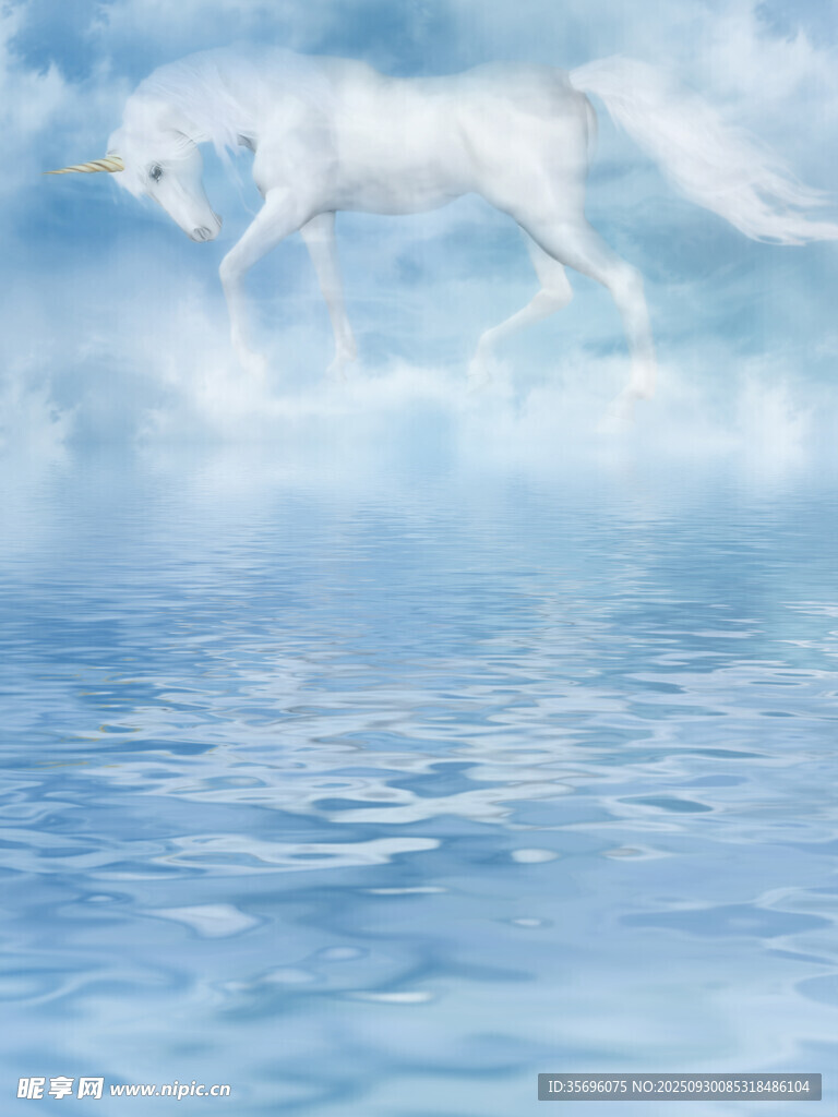 云端獨(dú)角獸踏浪奇幻景