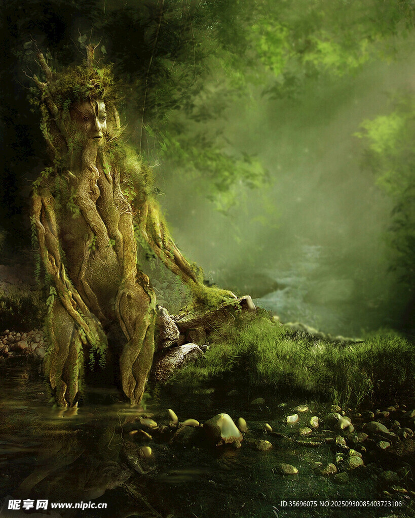 奇幻森林中的神秘樹人