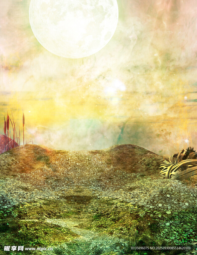 夢(mèng)幻荒野日落景觀