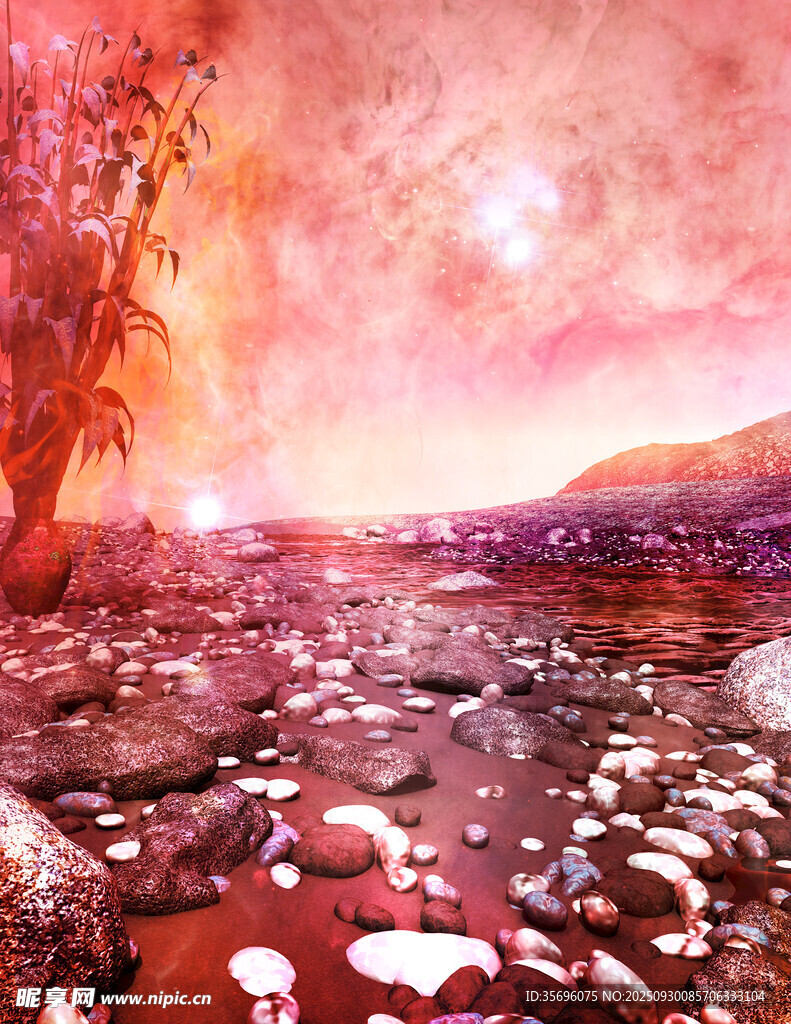 夢(mèng)幻粉色系奇幻風(fēng)景畫(huà)面