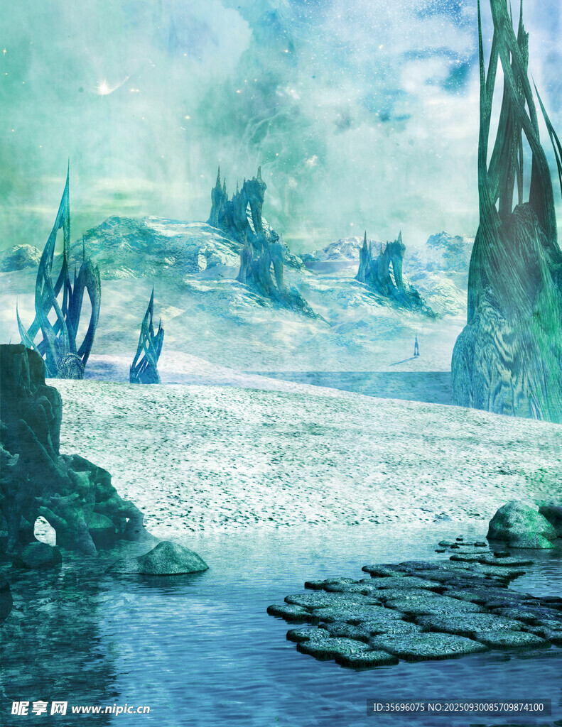 奇幻冰雪異世界景觀