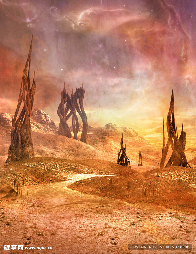 奇幻外星荒漠景觀