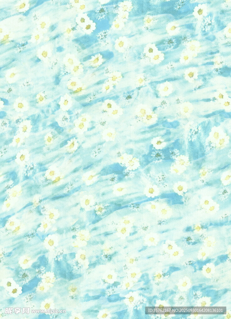 淺藍(lán)色夢幻花朵紋理背景