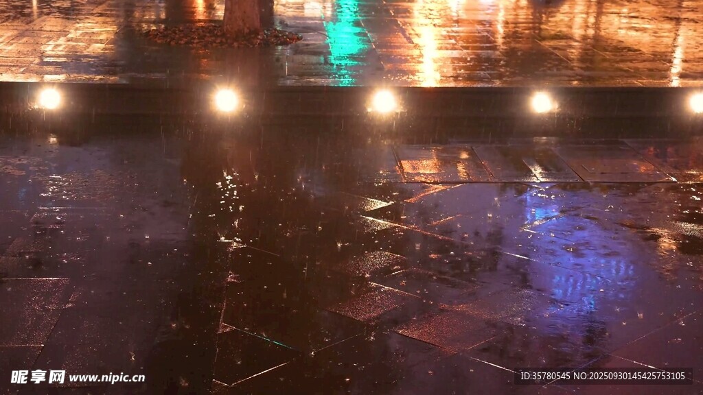 夜景下雨城市視頻素材