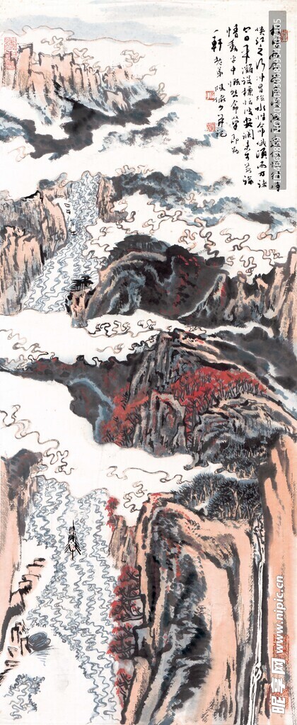 水墨山水國畫意境圖