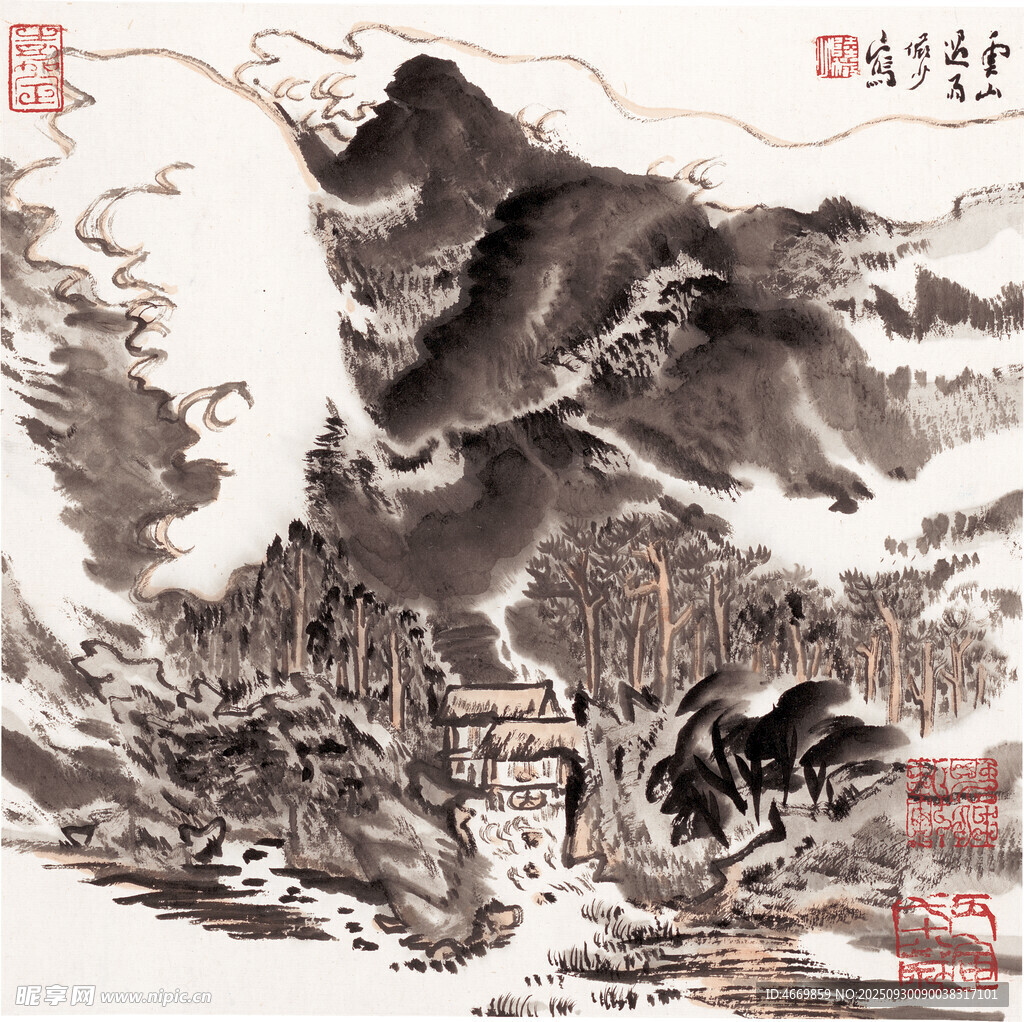 水墨山水國(guó)畫景象