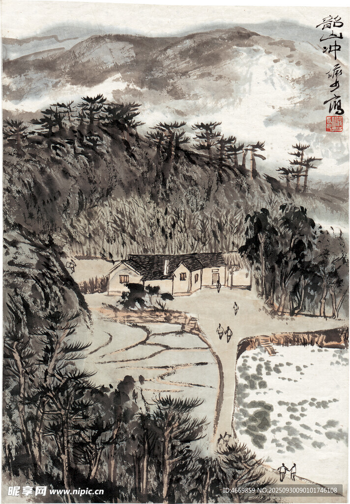 水墨山水間的靜謐村落