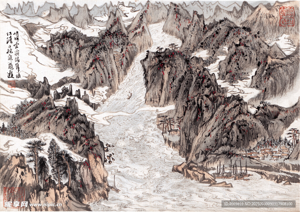 水墨山水國畫風(fēng)景圖
