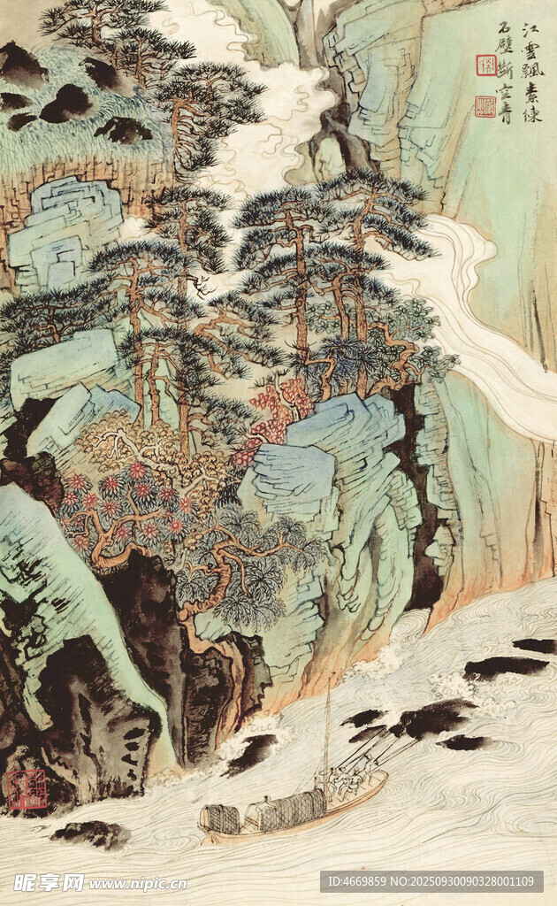 水墨山水古意風(fēng)景圖