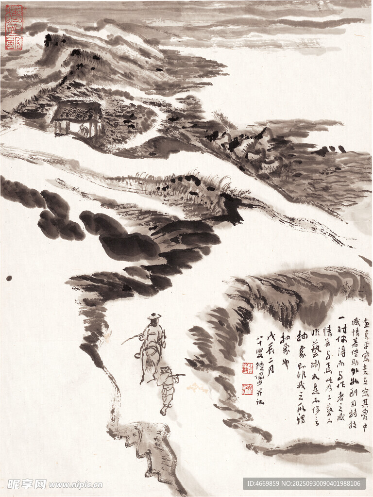 水墨山水國畫作品