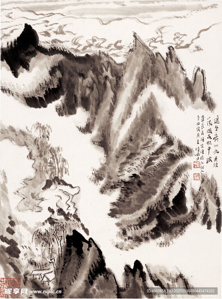 水墨寫(xiě)意山水圖