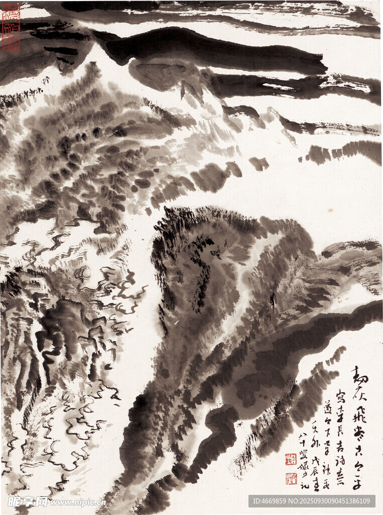 水墨山水國畫作品