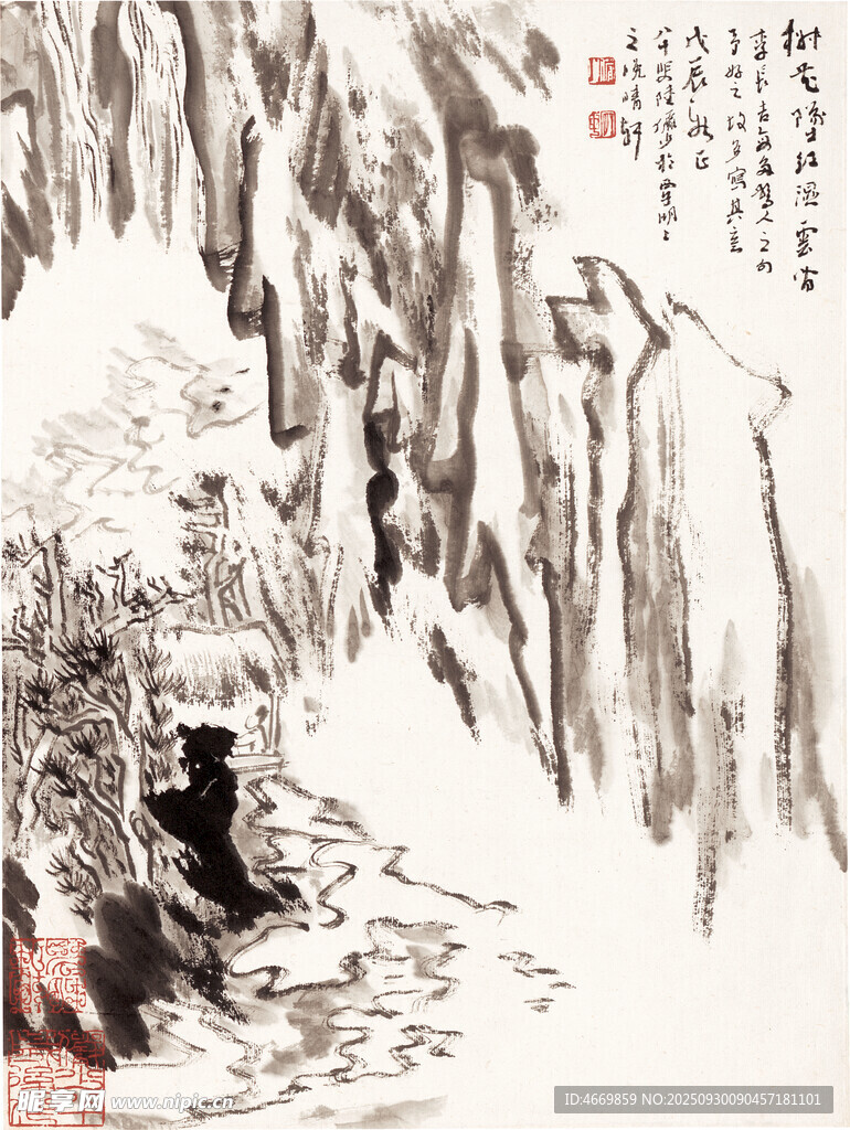 水墨山水間的靜謐景致