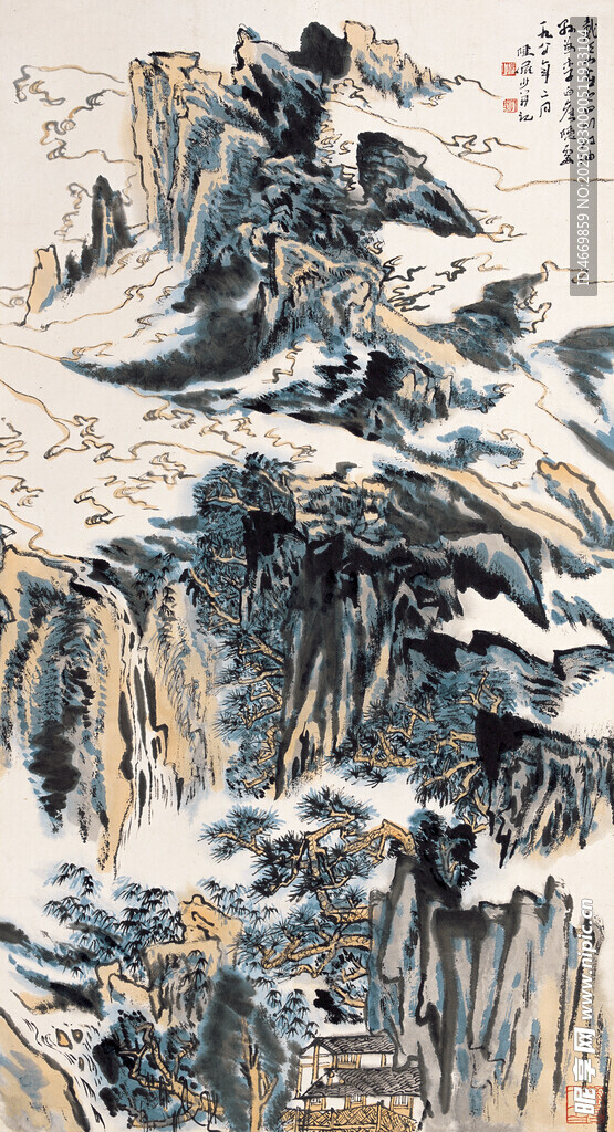 水墨山水國畫意境圖
