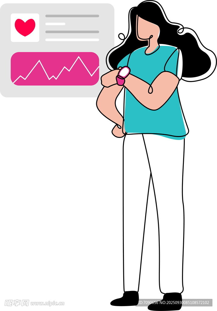 女性手持設(shè)備監(jiān)測(cè)健康狀況