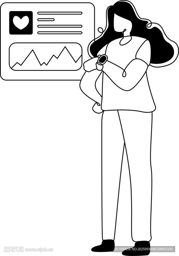 女性講解愛心圖表數(shù)據(jù)