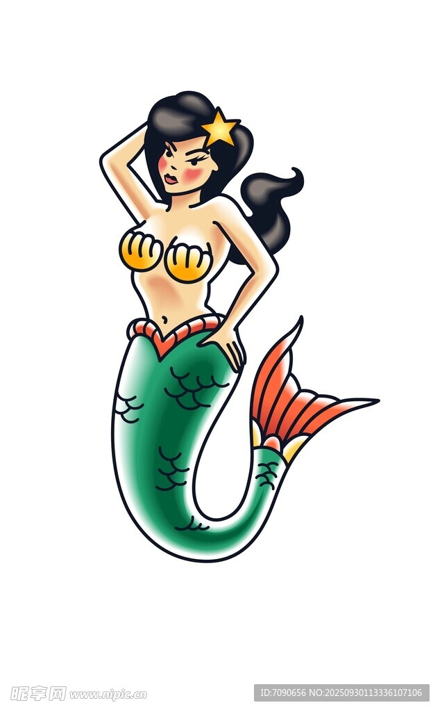 可愛卡通美人魚形象
