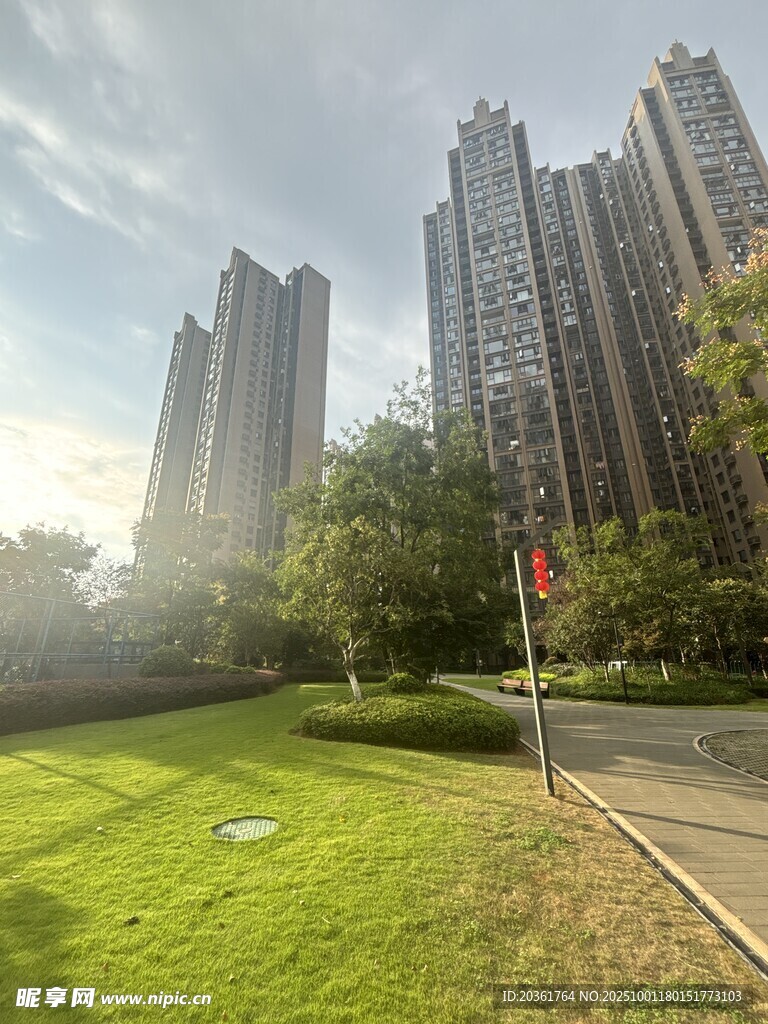 城市中的綠地與高樓景觀