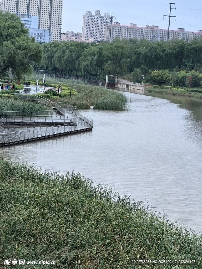 城市河畔風(fēng)景