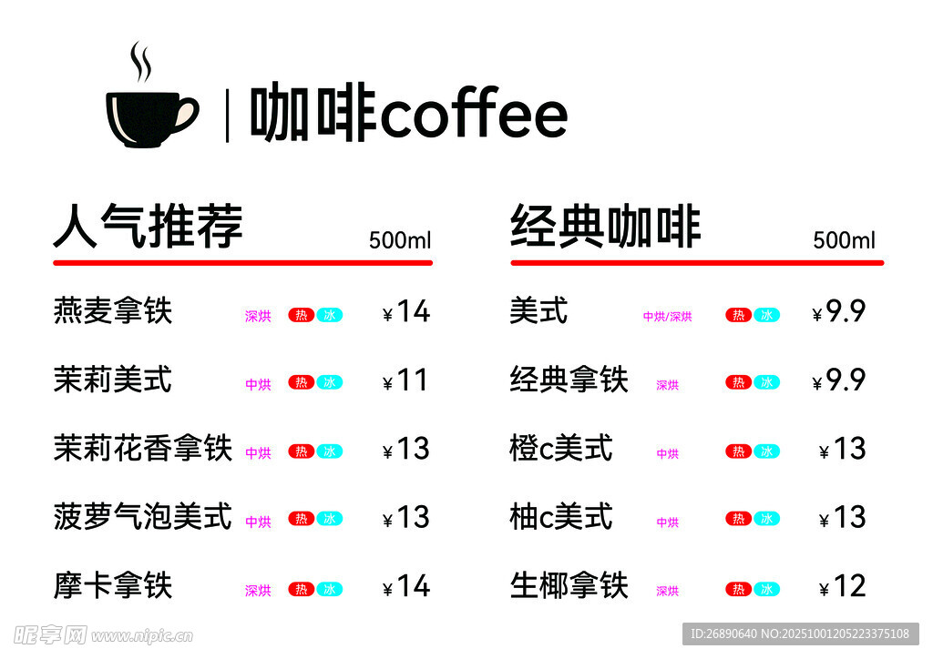 咖啡店人氣推薦經(jīng)典咖啡單