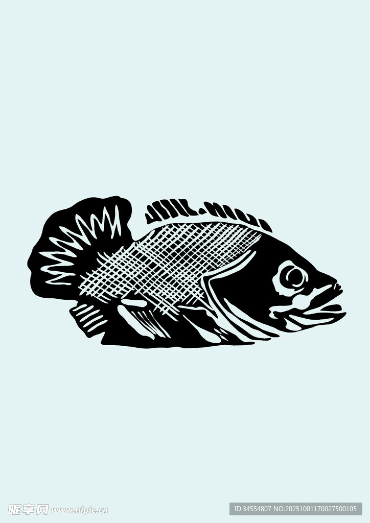黑白魚圖案設計