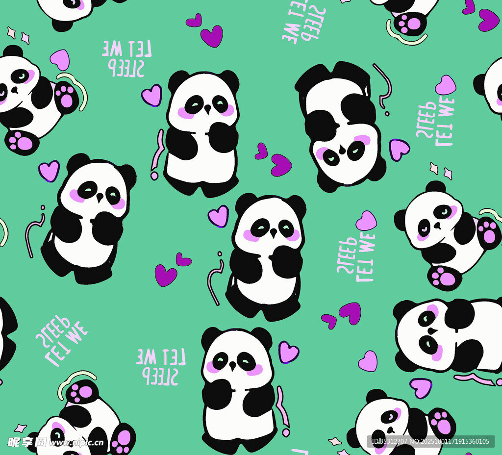 可愛(ài)熊貓圖案背景