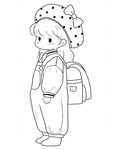 背著書包的可愛小女孩