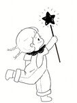 小女孩揮舞魔法棒玩耍