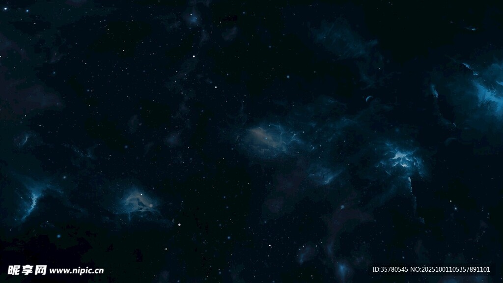 深邃星空下的神秘藍(lán)色光團(tuán)