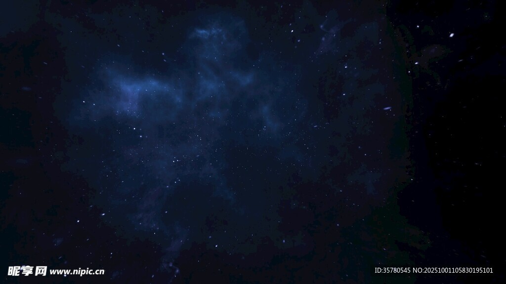 深邃星空的神秘藍色星云