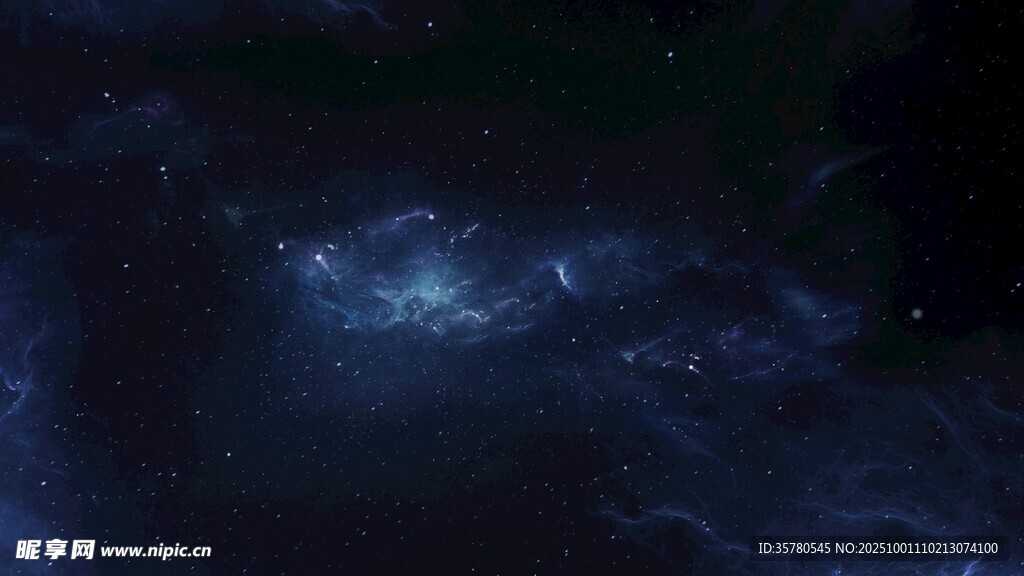 夢幻星空下的神秘藍色光帶