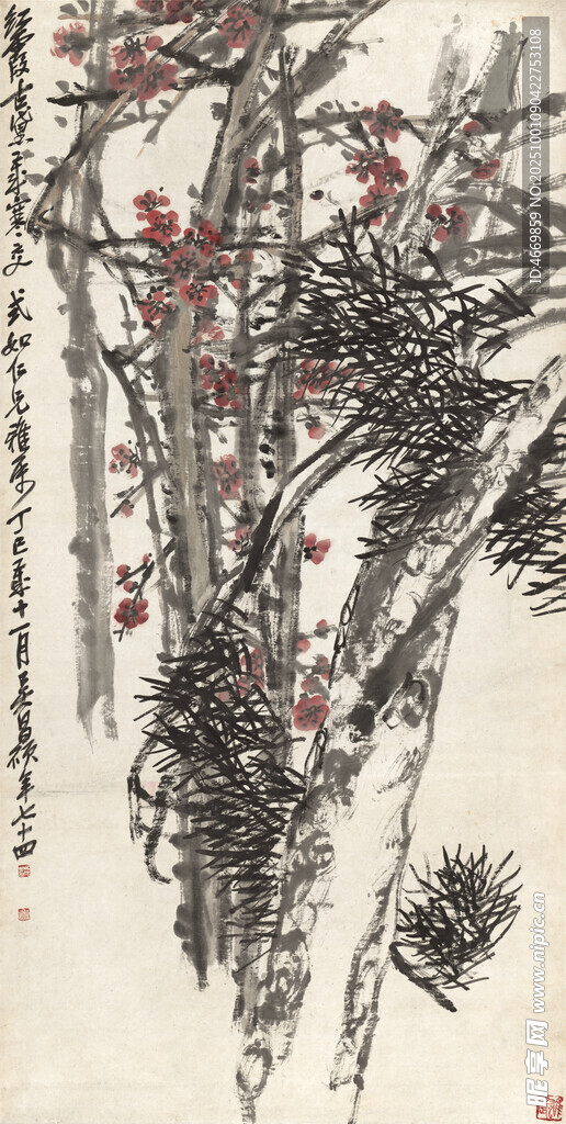 水墨梅花圖