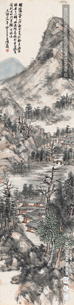 水墨山水國畫景色