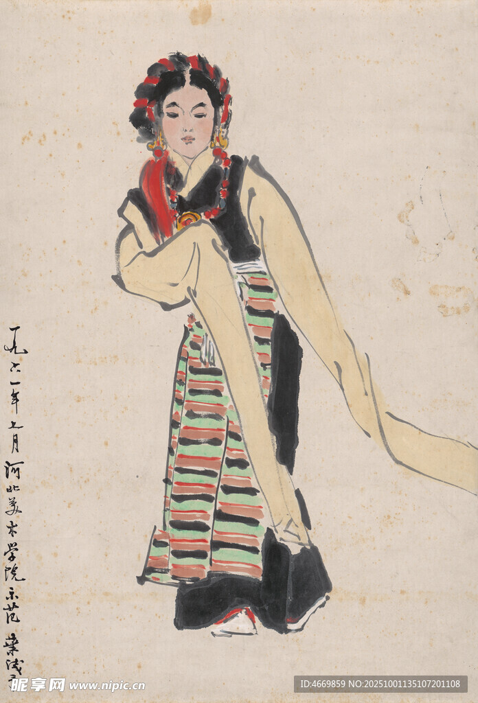 傳統(tǒng)服飾裝扮的優(yōu)雅女子