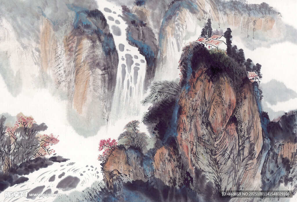 水墨山水間的壯麗奇峰