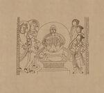 古代佛像及侍從線刻畫像