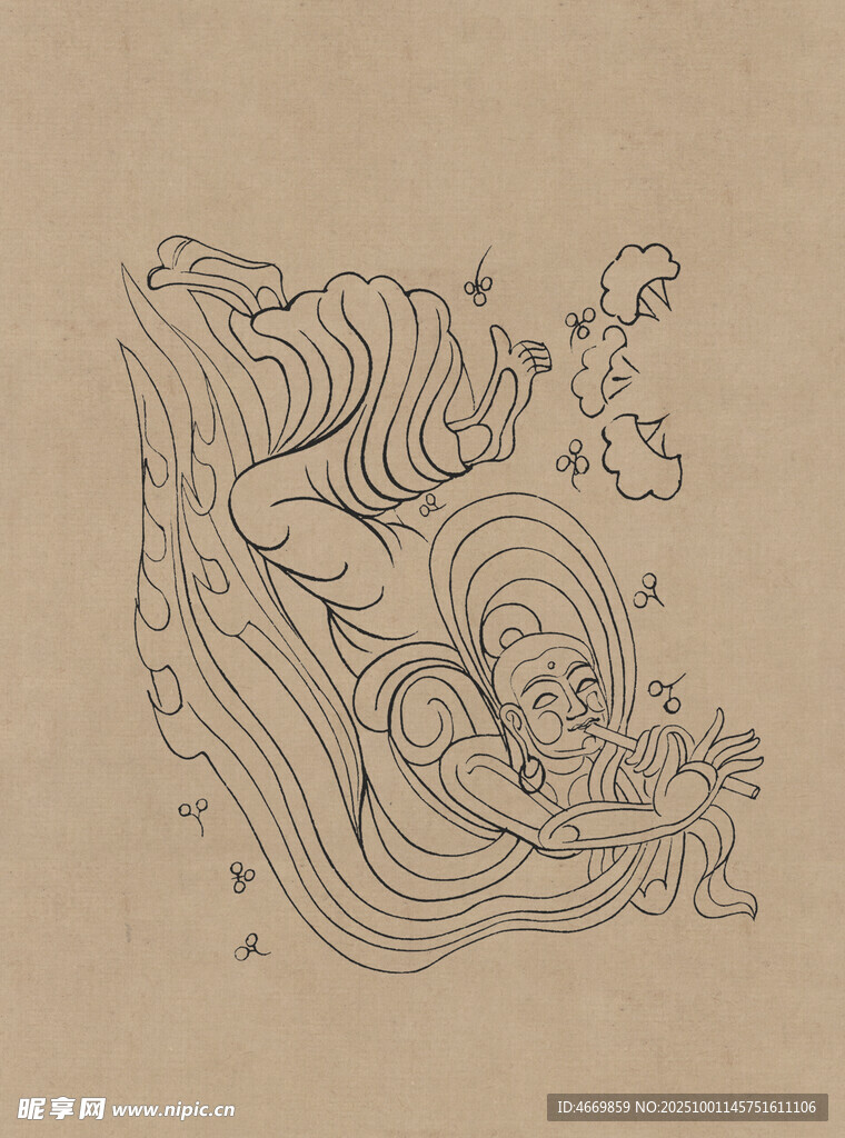 海浪中的奇幻女性形象
