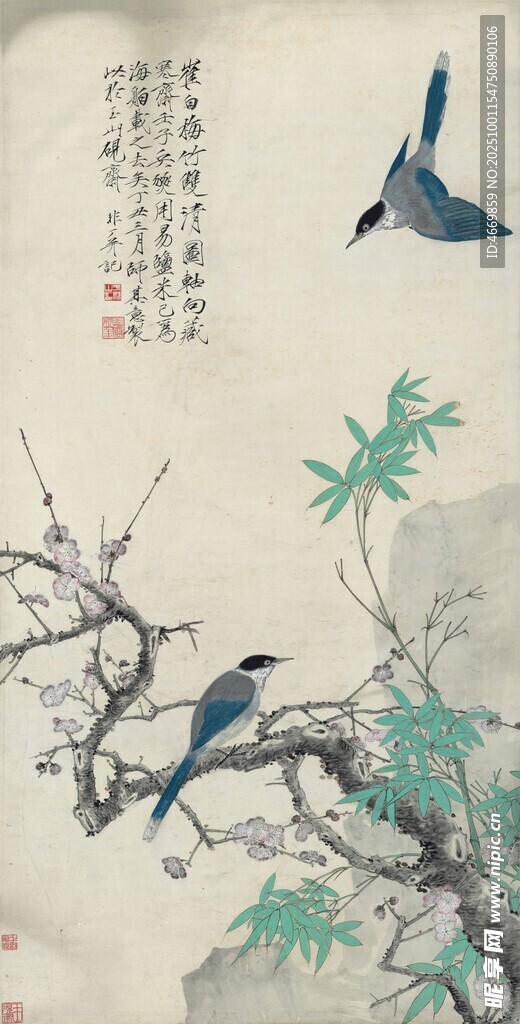 枝頭雙鳥圖