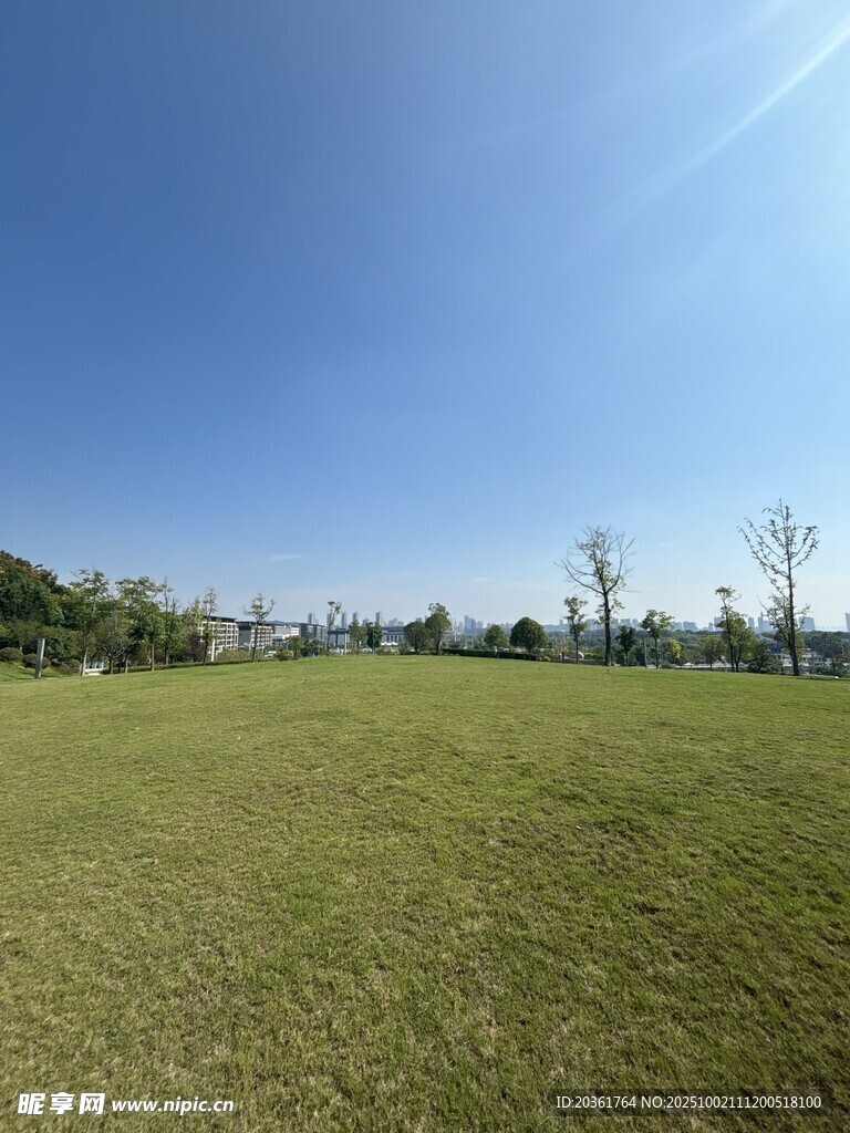 廣闊綠草地與藍(lán)天美景