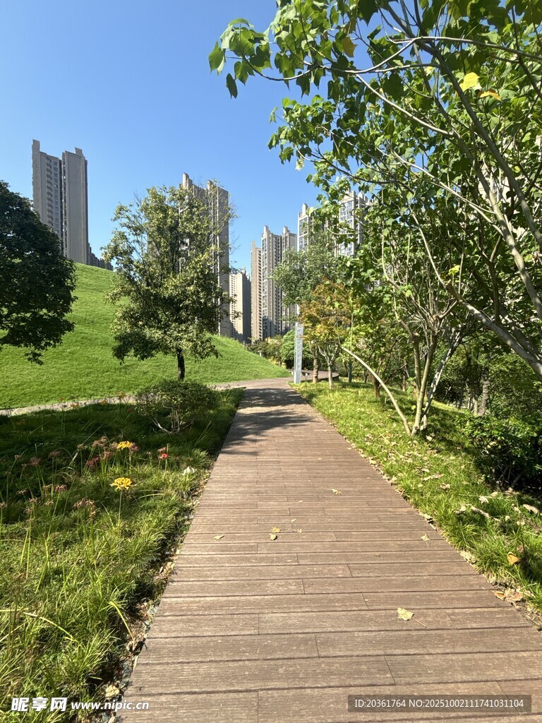 城市中的寧靜木質(zhì)步道