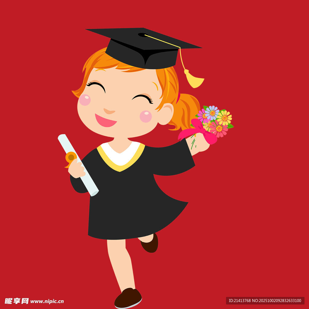 畢業(yè)女孩開心慶祝瞬間