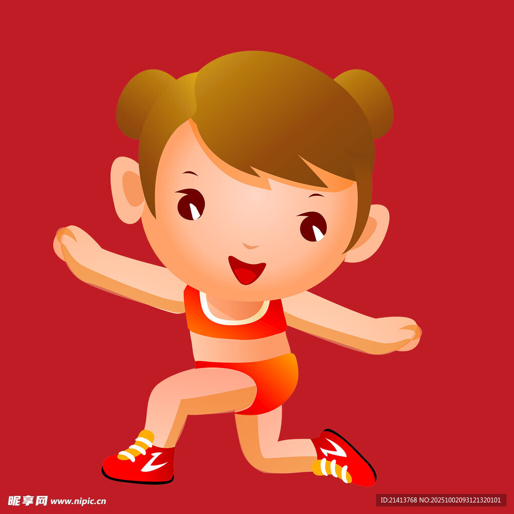 奔跑的活力小女孩