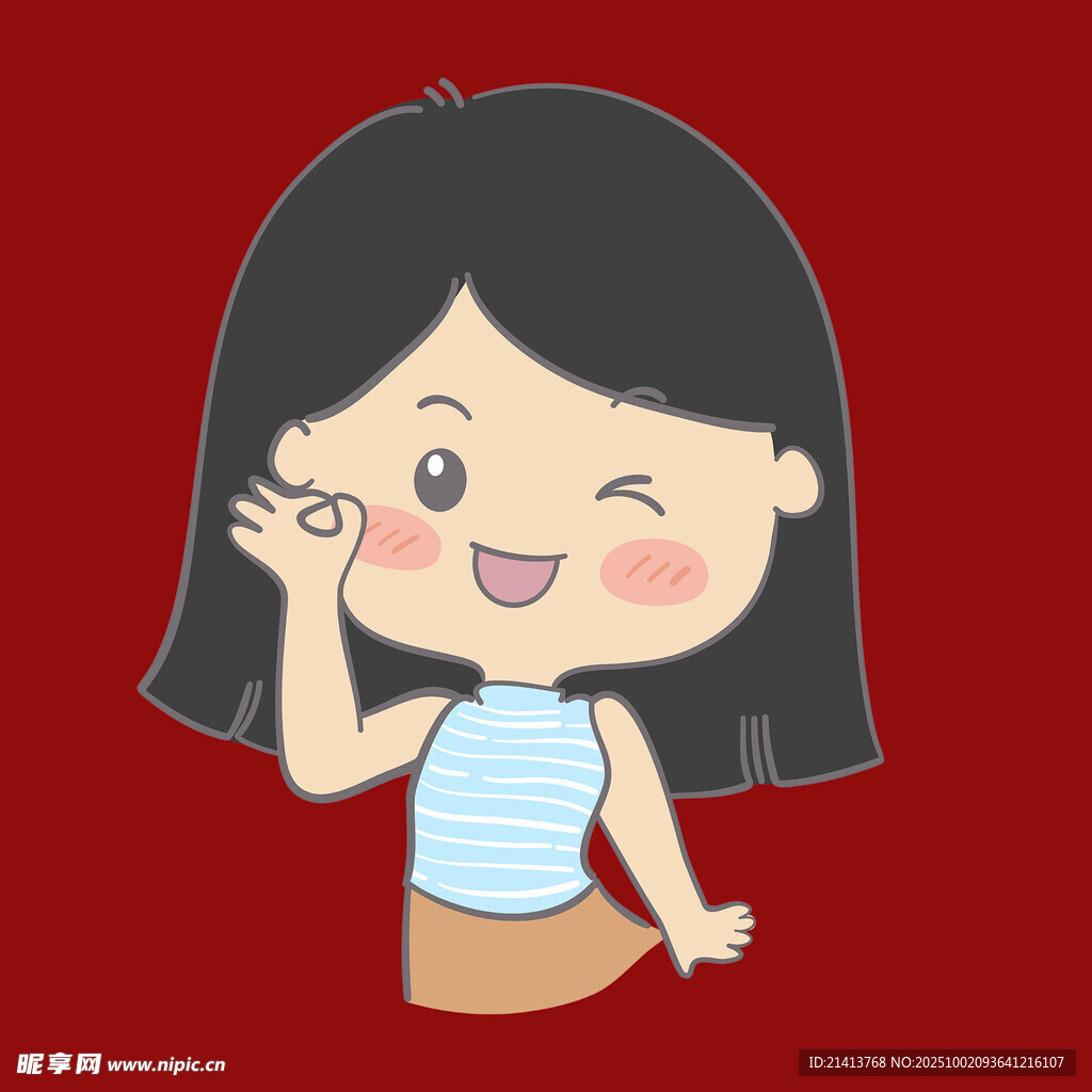 俏皮女孩比耶賣萌